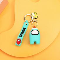 Cute Among Us Keychain Silicone Cartoon Accessory Perfect For Gifting And Collecting StyleF orange