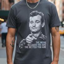 Bill Murray Marškinėliai: Vintažinis 90-ųjų laisvas kirpimas, Zen citata 100 black