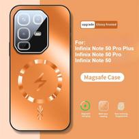 For Infinix Note 50/50 Pro/50 Pro Plus Case New AG Matte Lightning Magnetic Ultra-thin Cover For Infinix Note 50 Pro Plus Funda Infinix Note 50 4G oranžinė