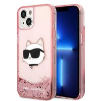 Etui do iPhone 14 Plus Karl Lagerfeld Glitter Choupette Różowe