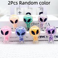 2Pcs Mini Squishy Alien Toys Alien Squeeze Toy Stress Relief Toy For Party Favors Funny Outer Space Creature Balls Fidget Toy gray
