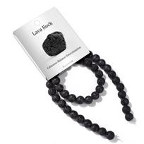 8MM 50pcs Natural Black Volcanic Lava Stone Round Beads for Jewelry Making Accessories 8MM 50PCS white