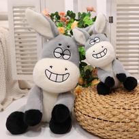 25/40CM Cute Big Eyes Smile Burro Peluche Toy Lovely Grey Donkey Plush Doll Stuffed Soft Animal for Baby Infant Room Decor Gift 25cm
