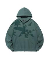 Niceghostclub Spray Skull 3Star Hoodie Zip Up_Green(Ng2Efum485A) Green/L black