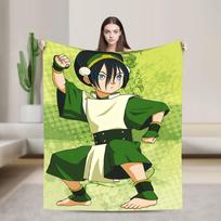 Toph Knitted Blanket Flannel Avatars Anime Airbenders Super Warm Throw Blankets for Bedding Couch Bed Rug 75cm*90cm yellow