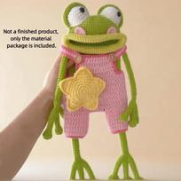 Yarn Big Mouth Frog Phone Pouch DIY Material Bag Crossbody Crochet Purse  Parent-child no Strap