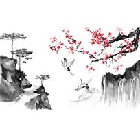 Self Adhesive Ink Painting Wall Sticker Big Size Wall Decorative Decal  For Home Decoration 1