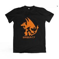 Miniso Summe Anime Kaos Charizard  Cotton Printed T-shirt Men women  Harajuku Loose Casual Versatile Short-sleeved Top M orange