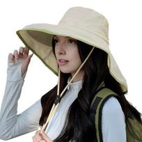 Fisherman Hat Wide Brim Shawl Design Big Head Circumference Quick-Drying Hat Extra Large Brim Neck Shawl Sun Protection Hat
