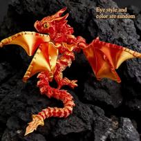 2026 New Hot Sale 3D Printed Big Horn Dragon Model Toy Articulated Joints Action Figure Party Decoration Craft Gift sale (red,About 22CM)