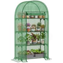 Garden greenhouse balcony greenhouse UV-resistant roll-up door 4 shelves PE cover 80 x 49 x 160 cm green 80 x 49 x 160 cm