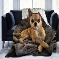 Mielas Čihuahua Šuo Flanelinis Antklodė Lovatiesė Miegamojo Lovos Patalynės Dekoras Įvairių Dydžių Purus Pliušinis Minkštas Sofa Lova Metamas Antklodė# 75X95CM pilka spalva