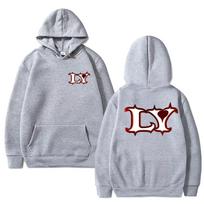 Hot Singer LOLA YOUNGT Double Sided Logo Printed Hoodie New Men Women Fashion Y2k Pullover Unisex Cotton Long Sleeve Sweatshirt S white