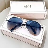 Fashion Gradient Sunglasses for Men Big Frame Pilot Sun Glasses Design Anti-reflective Lunette De Soleil Homme UV400 (No Box) blue