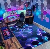 Žaidimų Valdiklio Kilimas Geometrinio Stiliaus Kėdės Grindų Kilimėlis Juodos Spalvos Kilimas Žaidimų Kambariui Elektroninių Žaidimų Kambario Kiliminė Apdaila 120x160cm