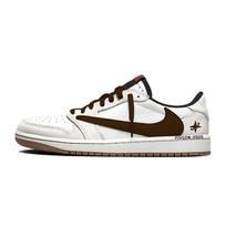 Travis Scott x Jordan Air Jordan 1 2026 Chestnut 7.0 Low Slip Resistant Low top Vintage Basketball Shoes Unisex DZ4137-700(Team1897-2026) 40.5 black