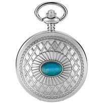 PJX1745 NEW Antique Luxury Silver Mechanical Pocket Watch Women Vintage Steampunk Fob Clock Male Necklace With Chain Gift box gray