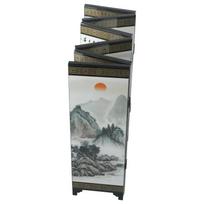 Oriental Office Wooden Screen Divider Separator Retro Chinese Privacy Small Mini Folding Room Partition Crafts 48*24*0.6cm China Mainland gray