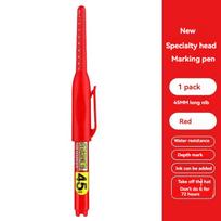 1-40Pcs 45mm Waterproof Long Head Nib Deep Hole Markers Pen Tile Carpenter Pen Multi-purpose for Woodworking Black/Blue/Red Ink red