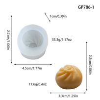 3D Dumpling Steamed Bun Silicone Mold Non-Toxic Reusable for DIY Epoxy Resin Soap Plaster Craft Home Decoration Making A1 white