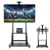 Universalus išmaniosios lentos stovas 40-100 colių interaktyviam baltajam ekranui/TV, su ratukais, 400 svarų (apie 181 kg) apkrovos, reguliuojamo aukščio juoda
