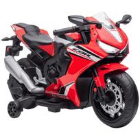 Licencijuotas HONDA elektrinis motociklas vaikams nuo 3 iki 5 metų su žibintais, garsiniu signalu, muzika ir papildomais ratukais, 90x44x52 cm, Raudonas