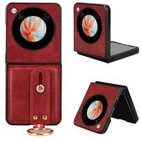 Luxury Wristband Leather Stand Case for ZTE Nubia Flip 5G Cover Ring Opener Coque Fundas Capa For ZTE Nubia Flip ruda