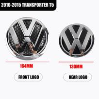 2pcs Original replacement version Car Front Grille Emblem Cover Rear Trunk Lid Badge Stickers for VW Transporter T5 2010-2015 Front Rear Emblem gray