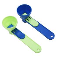 Protein Powder Funnel Scoop ABS Spill Proof Sliding Spoon Coffee Scoop Funnel for Sports Drink Protein Powder Funnel Scoop blue