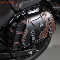 Y4UA 1 Pair Motorcycle Tool Bag Retro Punk Saddlebag Waterproof PU Side Bag Travel Luggage Bag Saddlebag China Mainland gray