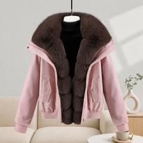 Big Collar Short Cotton Jacket for Women in Winter  Fashionable Plus Size  Thick and Warm Cotton Jacket M