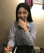 CHICKS Basic Striped Oversized Shirt Sky Blue Sora/M black