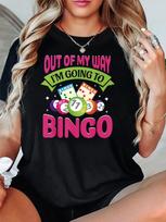 Out of My Way Im Going to Bingo T-shirt XXL pink