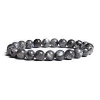 Natūralus baltas mėnulio akmens apyrankė Tikri mėnulio akmens karoliukai Elastingos apyrankės moterims, vyrams Premium dovana 8 mm brangakmenių papuošalai 6mm beads&17cm-6.7inch gray
