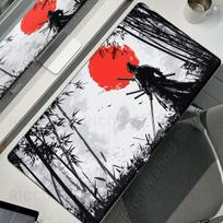 Black White Samurai Mouse Pad Gaming Mechanical Keyboard Desk Mat Pc Accessories XXL Gamer Mousepad Office Carpet Extended Pads 40cmx90cm