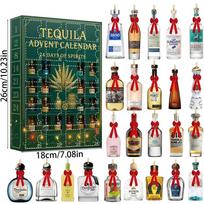 Tequilos butelio Kalėdų Advento kalendorius su plokščiais akriliniais papuošalais šventinei dovanų apsikeitimui