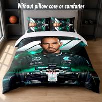 Lewis Hamilton Dizaino Lovos Patalynės Komplektas 1 Antklodės Užvalkalas + 2 Pagalvių Užvalkalai Minkšti Kvėpuojantys Namų Patiesalai 135cm*200cm white
