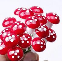 100/50/10pcs Mini Mushroom Miniatures Fairy Garden Moss Terrarium Resin Crafts Decorations Artificial Stakes Craft Q2932QQ- pink