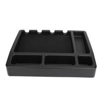 Hairdressing Tool Storage Box Multi Grids Clipper Combs Brushes Storage Container Case for Hair Salon black