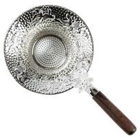 Metal Teas Filter with Wood Handle Easy Clean Teas Infuser for Home and Offices Use Sophisticated Sieves Teaware 1 gray