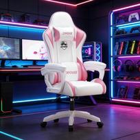 Ergonomiška kompiuterio kėdė, atlošiama žaidėjų kėdė, PU odos atrama nugarai, biuro kėdės, pasukama konstrukcija, grindų fotelis, baldai dangaus mėlyna spalva