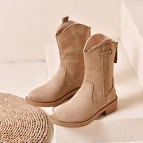 Women's Boots Big Size 41 Retro Knight Short Boots New Commuting Fashion Anti Slip Outdoor Plush Cowboy Boots Botas Mujer 2026 37 brown