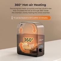 Creality Filament Dryer Box 2.0 360 degrees  Hot air Heating 1.75mm and 2.85mm Filaments Support 24 Hours Timer Real EU Plug brown
