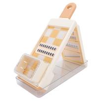 4 in 1 Vegetable Chopper Multi Function 304 Stainless Steel Manual Food Chopper with Container Kitchen Tool white