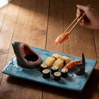 Ceramic Sushi Plate Serving Tray Themed Japanese Modern Sauce Dish Platter for Cafe Event brown