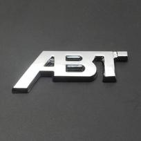 3D Metalinis Automobilio Galinės Bagažinės Ženklelis Priekinės Grotelės ABT Logotipo Emblema Lipdukas Decal Skirtas Golf RS3 ABT S3 S5 Q5 Q8 A4 B8 A3 8V Sticker 80mm juoda