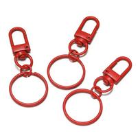 5/10pcs Colored Alloy Lobster Clasp Spring Buckle With 25mm Keyring For Diy Jewelry Making Keychains Hooks Bags Buckle 5pcs tamsiai raudona spalva