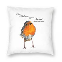 Robins Appear When Loved Ones Are Near Pillowcase Polyester Linen Velvet Printed Zip Decor Pillow Case Sofa Cushion Cover Peach skin 18*18(CM)-1Pcs white