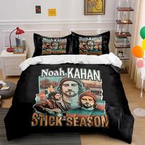 Noah Kahan Stick Season Theme Bedding Duvet Cover Set Duvet Cover Pillowcases  (1*Duvet Cover 2*Pillowcases, without duvet insert) 155x200cm black