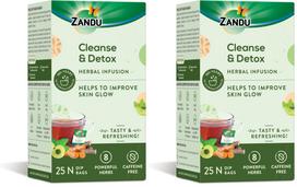 Zandu Cleanse & Detox Herbal Infusion: Use This Tea Bag To Give Your Body The Gift Of Good Health |Helps Improve Skin Glow & Detoxifies The Body white